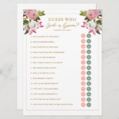 Invitation Devinez qui a épousé ou  Fête des mariées jeu (Devant / Derrière)