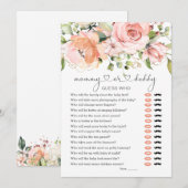 Invitation Devinez Qui Baby shower Jouer Floral Greenery Invi (Devant / Derrière)