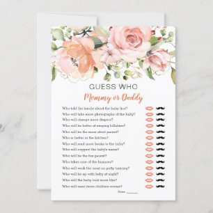 Invitation Devinez Qui Baby shower Jouer La Verdure Florale