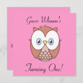 Invitation Devinez qui est, Turning One? (Devant / Derrière)