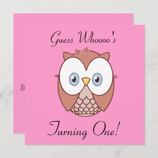 Invitation Devinez qui est, Turning One? (Devant / Derrière)