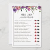 Invitation Devinez Qui Floral Editable Baby shower Jeu (Devant)