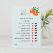 Invitation Devinez qui 'Main Squeeze' jeu de Fête des mariées (Debout devant)