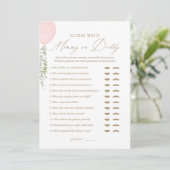 Invitation Devinez qui maman ou papa Baby shower de ballon je (Debout devant)