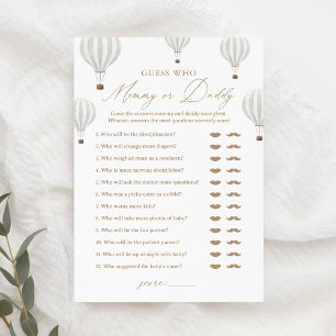 Invitation Devinez qui maman ou papa Baby shower de ballon je