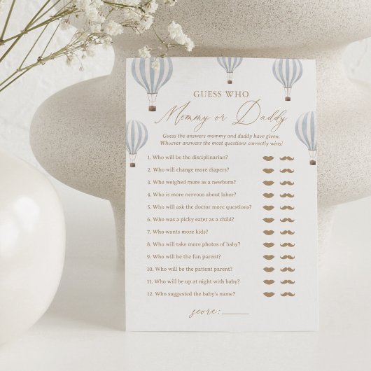 Invitation Devinez qui maman ou papa Baby shower de ballon je