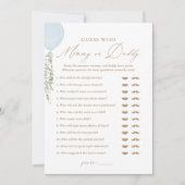 Invitation Devinez qui maman ou papa Baby shower de ballon je (Devant)