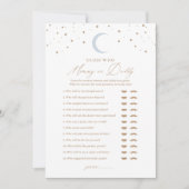 Invitation Devinez qui maman ou papa lune Baby shower jeu (Devant)
