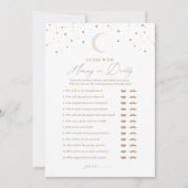 Invitation Devinez qui maman ou papa lune Baby shower jeu (Devant)