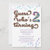 Invitation Devinez qui tourne 2 biscuits avec des arroses (Devant)