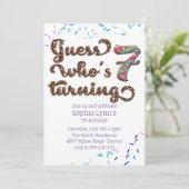 Invitation Devinez qui tourne 7 sauterelles Cookie Anniversai (Debout devant)