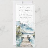 Devis Mariage du lac Watercolor Mountain