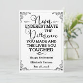 Invitation Devis personnalisés de retraite heureuse (Debout devant)