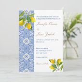 Invitation Dévoiler Amore : Mariage de carreaux italiens et d (Debout devant)