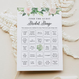 Invitation DEVON Floral Trouvez l'invité du jeu de bingo de l