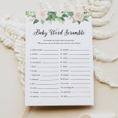 Invitation DEVON Green Baby Word Scramble Game Card