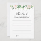 Invitation DEVON Green Who Am I Fête des mariées Game Card (Devant)