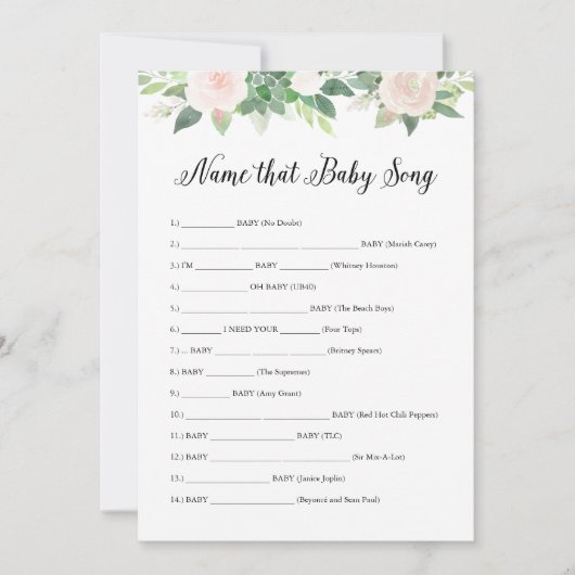 Invitation DEVON Nom That Baby Song Game Card (Devant)