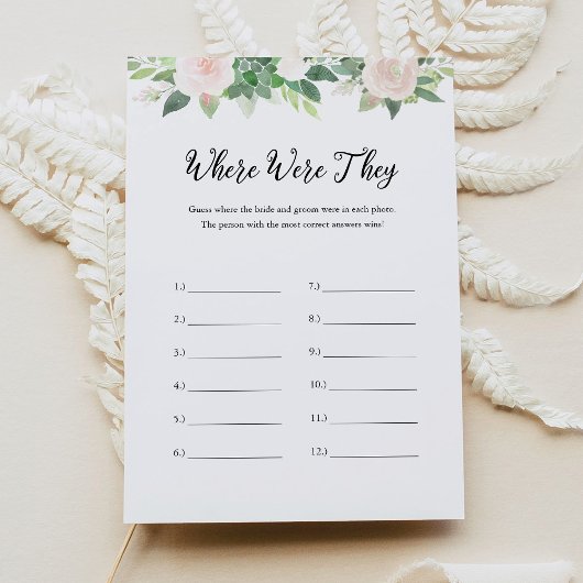 Invitation DEVON Où Étaient-Ils Fête des mariées Game Card