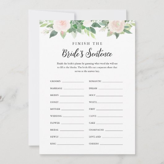 Invitation DEVON termine le jeu de la mariée (Devant)