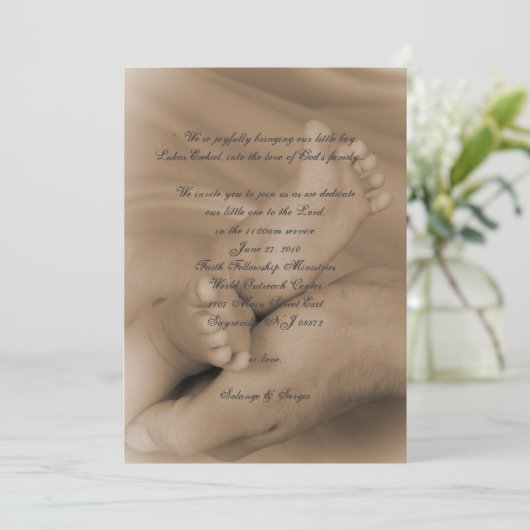 Invitation dévouement de bébé (Debout devant)