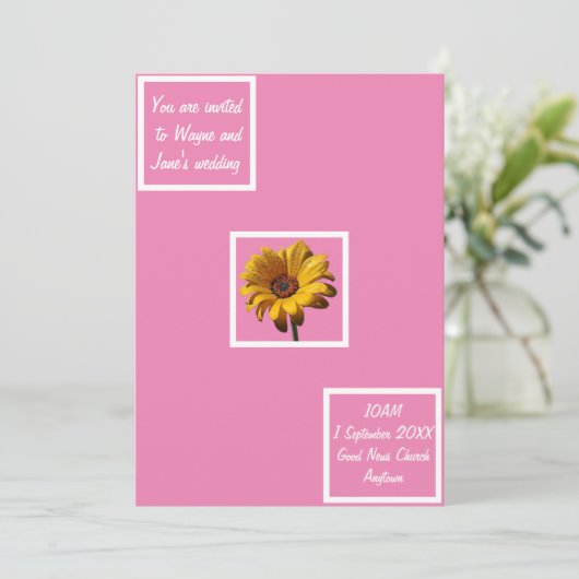 Invitation Dew Drops Daisy Mariage (Debout devant)