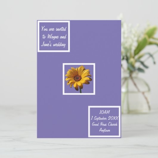 Invitation Dew Drops Daisy Mariage (Debout devant)