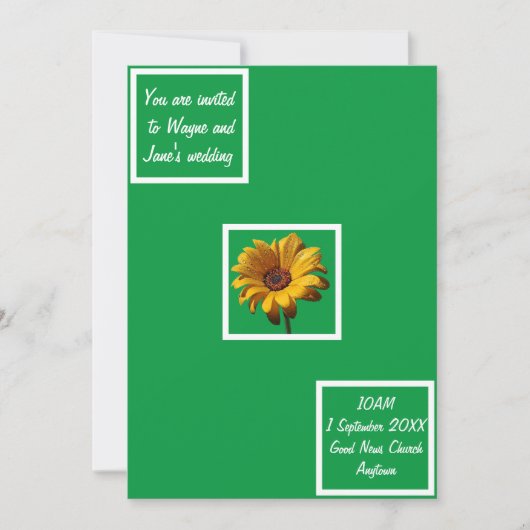Invitation Dew Drops Daisy Mariage (Devant)
