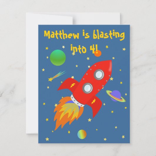 Invitation d'explorateur d'espace petite (Devant)