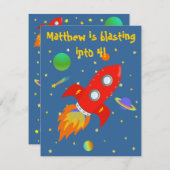 Invitation d'explorateur d'espace petite (Devant / Derrière)