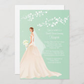 Invitation d'Fête de l'mariée de mariées branchée  (Devant / Derrière)