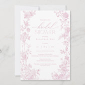 Invitation d'Fête des mariées Blush Toile | Chi fl (Devant)
