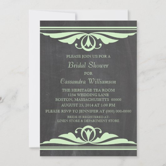 Invitation d'Fête des mariées de tableau de bord v (Devant)