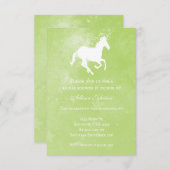 Invitation d'Fête des mariées Unicorn vert (Devant / Derrière)