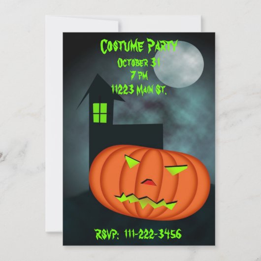 Invitation d'Halloween (Devant)
