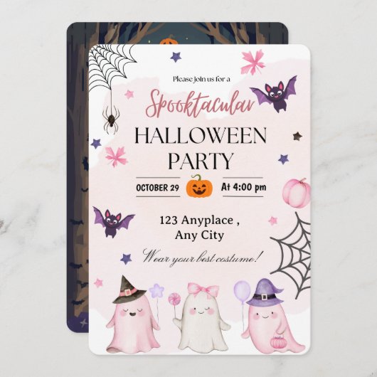 Invitation d'Halloween (Devant / Derrière)