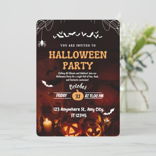 Invitation d'Halloween (Debout devant)