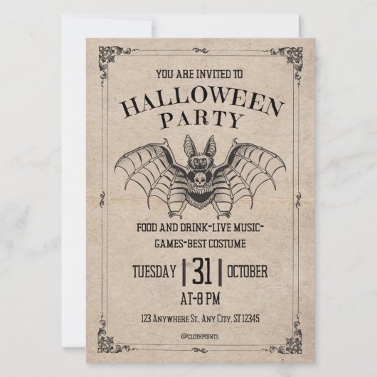Invitation d'Halloween (Devant)