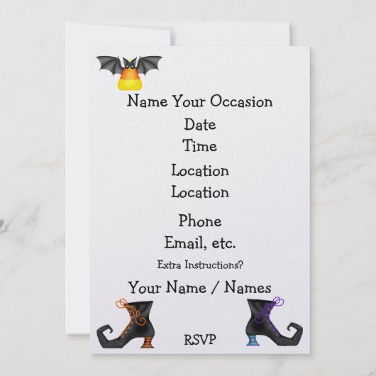 Invitation d'Halloween (Dos)