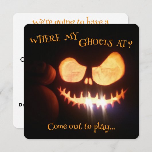 Invitation d'Halloween (Devant / Derrière)