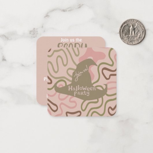 Invitation d'Halloween (Devant/Arrière en situation)