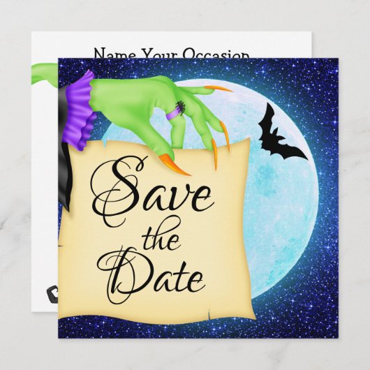 Invitation d'Halloween (Devant / Derrière)