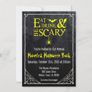 Invitation d'Halloween à boire et à avoir peur