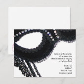 Invitation d'Halloween à la masque noire Faux Rhin (Devant / Derrière)