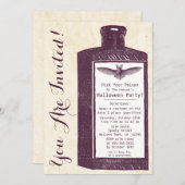 Invitation d'Halloween à la potion vintage (Devant / Derrière)