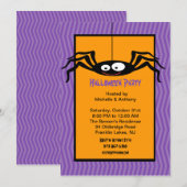 Invitation d'Halloween à l'araignée penchée (Devant / Derrière)