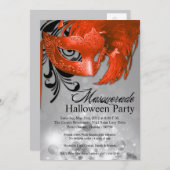 Invitation d'Halloween à l'Orange Masquerade 5x7 (Devant / Derrière)