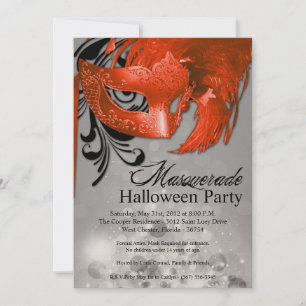 Invitation d'Halloween à l'Orange Masquerade 5x7
