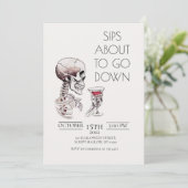 Invitation D'Halloween Adulte Sur Le Point De Tomb (Debout devant)