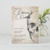 Invitation d'Halloween Antique Skull Invitation (Debout devant)